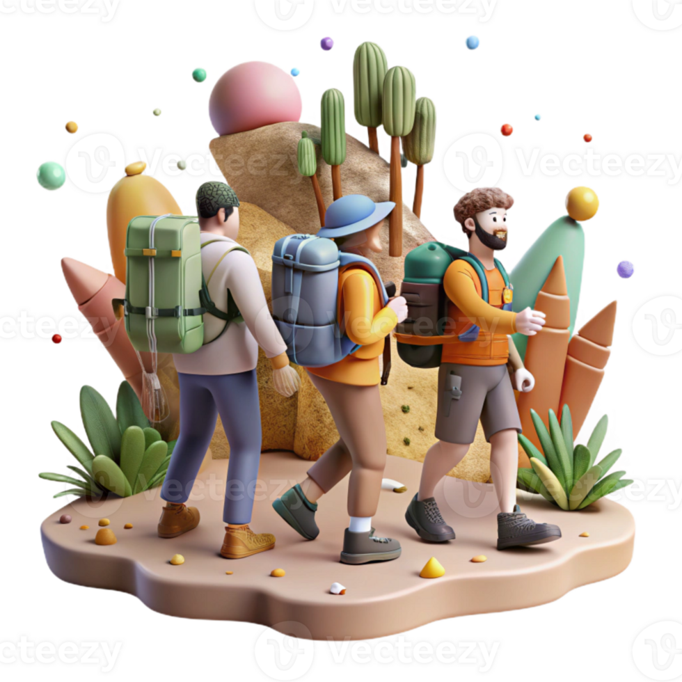 serene abstract Group Hiking Nature Trail Cutout high quality png