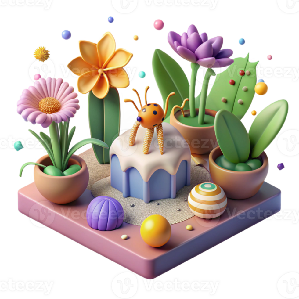 elegant abstract Pollinator Friendly Plants Diagram Isolated png