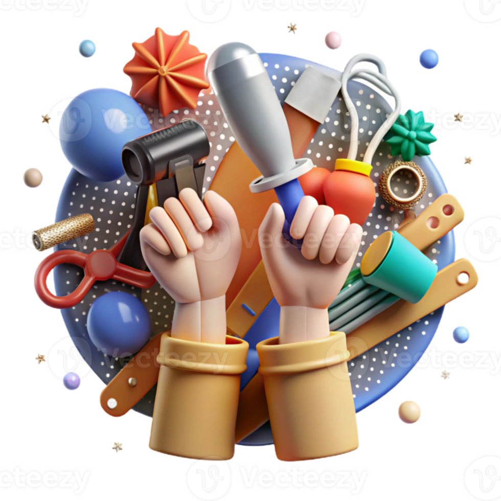 magnificent contemporary Hands Holding Tools for Repairing and Building Cutout authentic png