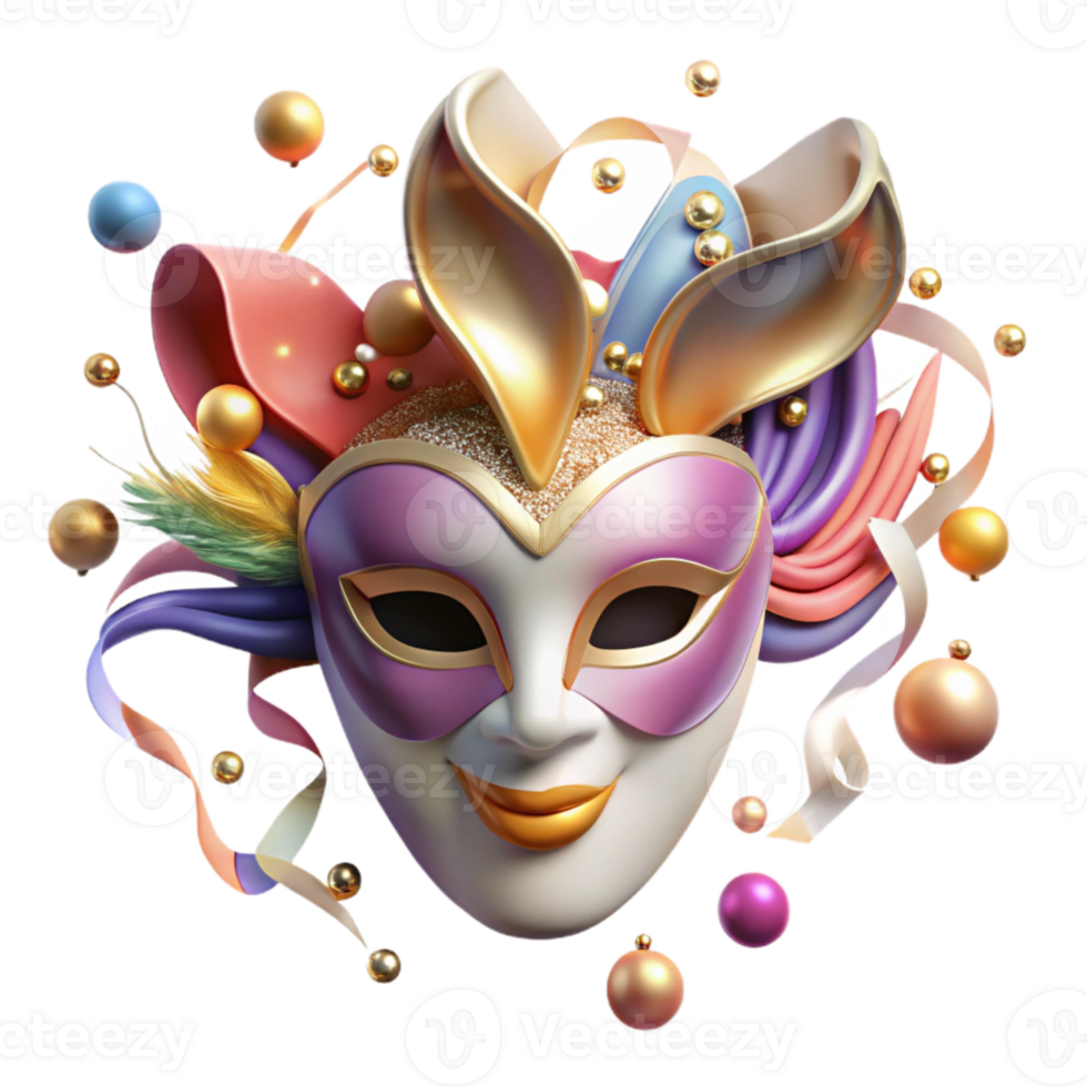 wonderful traditional Opera Mask Dramatic Design with Transparent Background original png