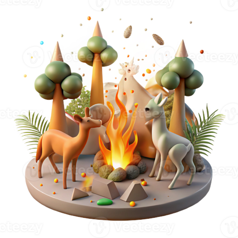 wonderful creative Low Angle View Deforestation Impact on Lemur exclusive png