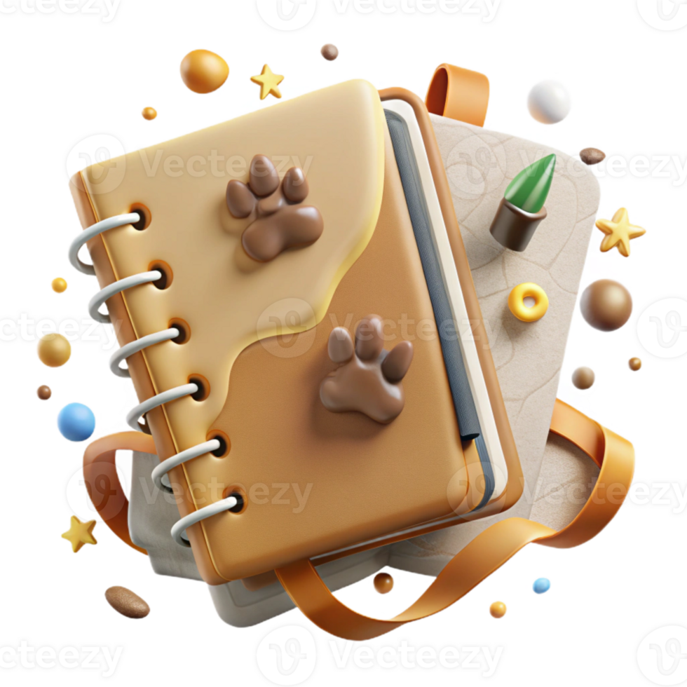 wonderful contemporary Hand Drawing Animal Tracks in Notebook Isolated png