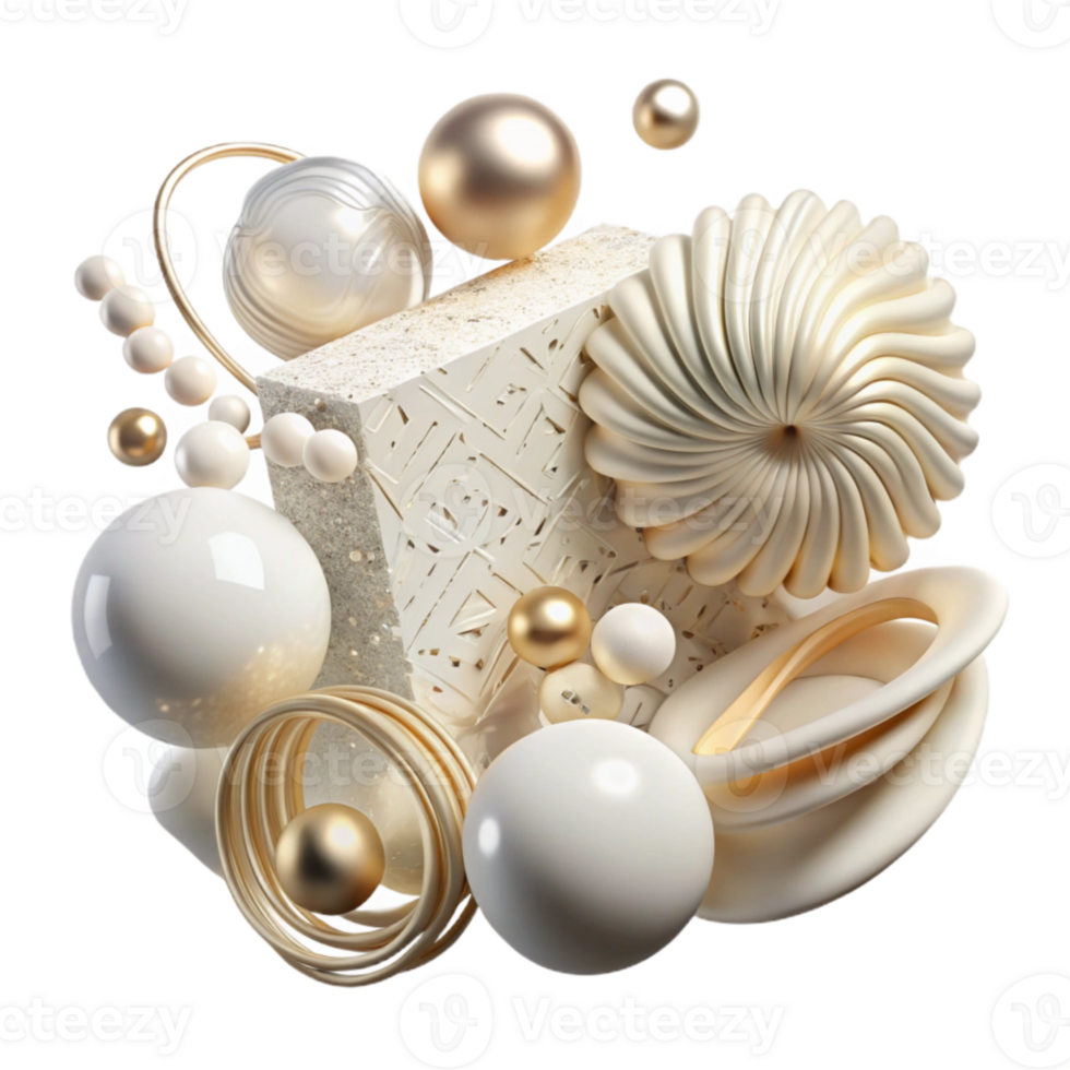 beautiful contemporary Pearl White Brand Identity Elements Layout Isolated Element professional png