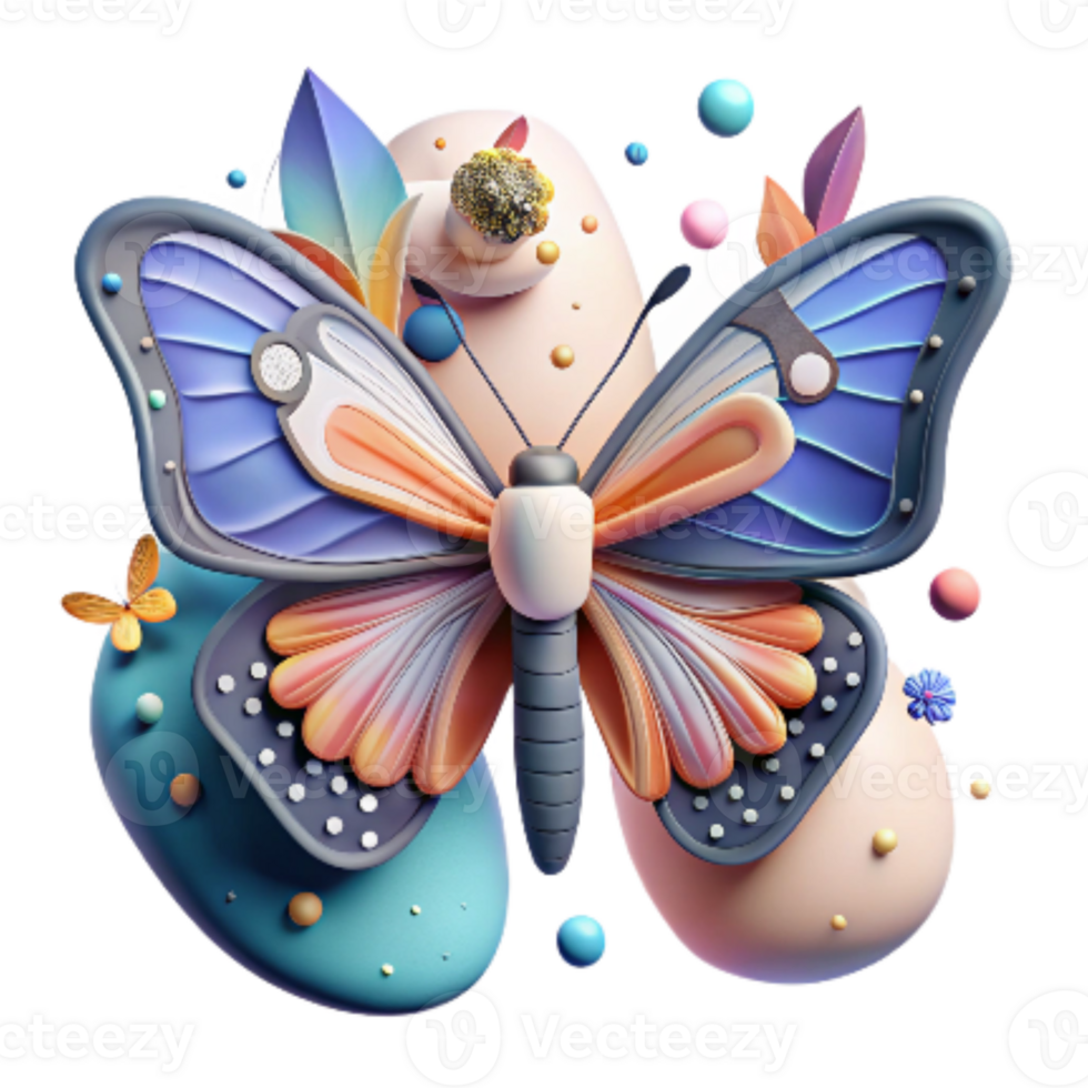 beautiful modern Pollinator Habitat and Butterfly Cutout Bright Wings authentic png