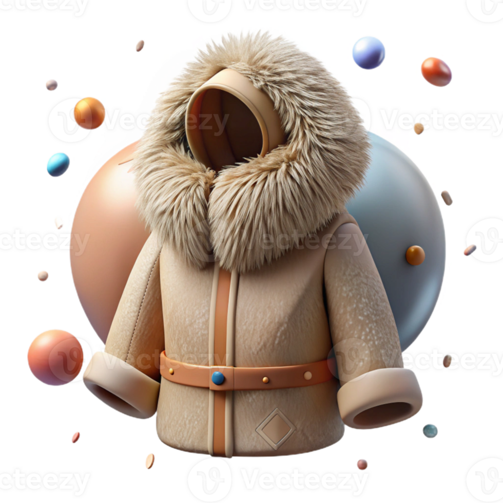 extraordinary modern Inuit Parka with Fur Trim Cutout Element authentic png
