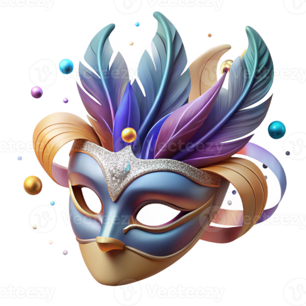 stunning traditional Maskerade Mask Feathered Design Transparent Background Mysterious Allure authentic png
