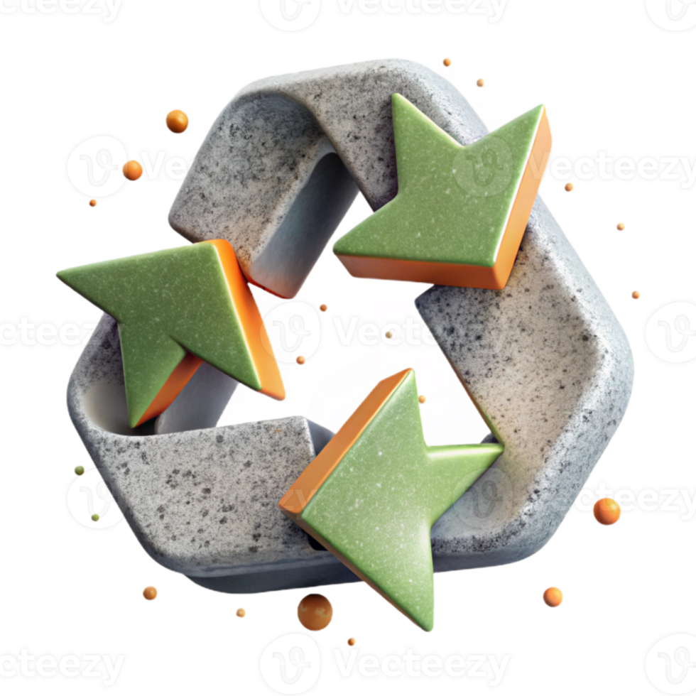 stunning modern Recycle Symbol with Grunge Texture Isolated Cutout png
