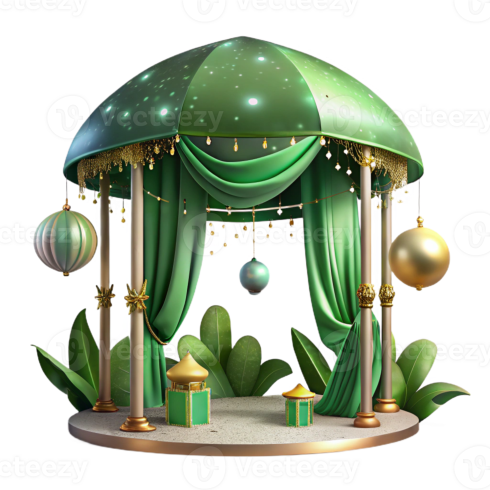 vibrant modern Green Canopy Moonlight Transparent Background exclusive png