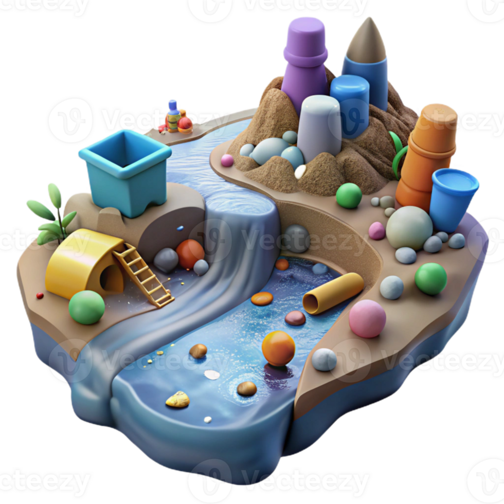 stunning classic Polluted Creek Mining Waste Transparent Background Contaminated Water detailed png