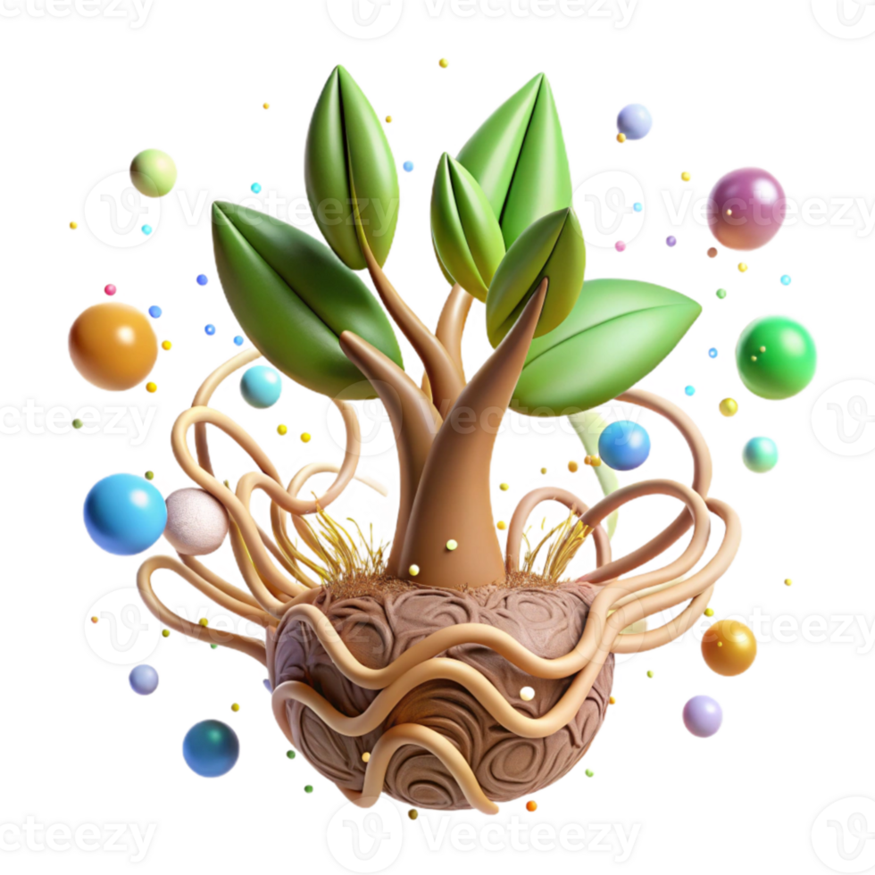 magnificent abstract Plant Root System Diagram Isolated Cutout professional png