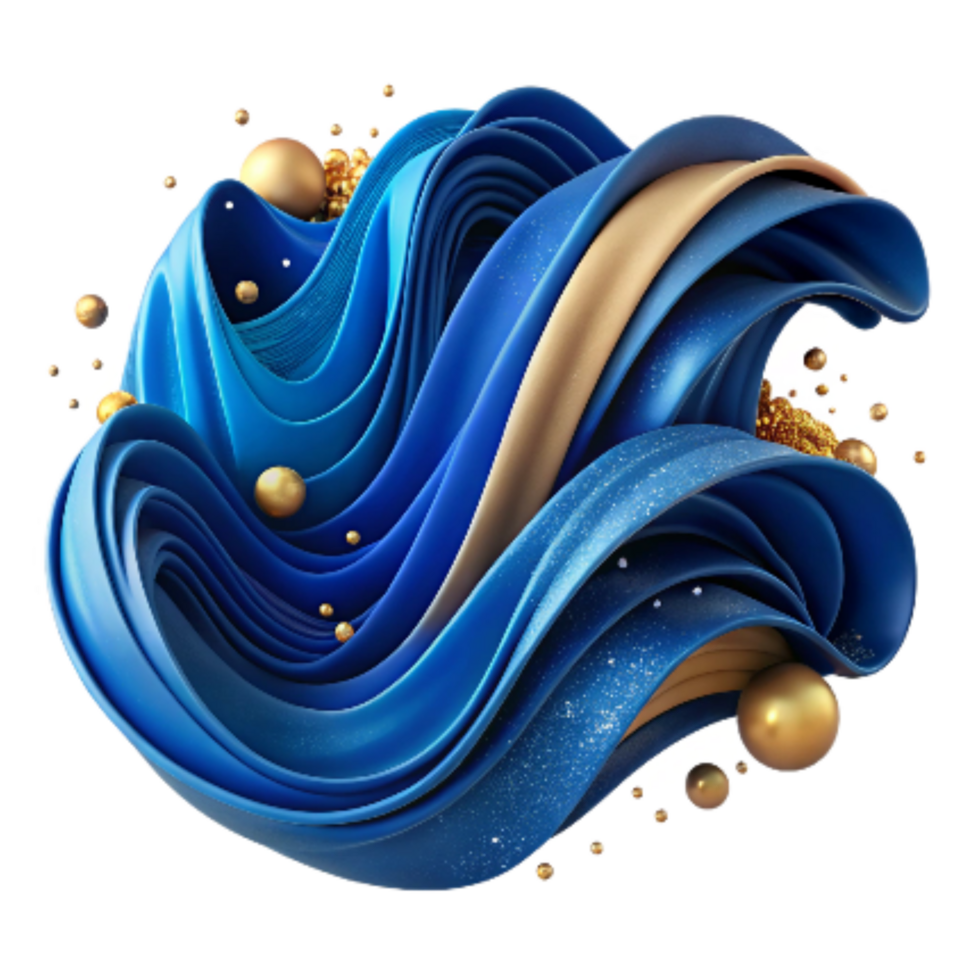 vibrant vintage Ocean Waves Texture Aerial View Cutout Deep Blue detailed png