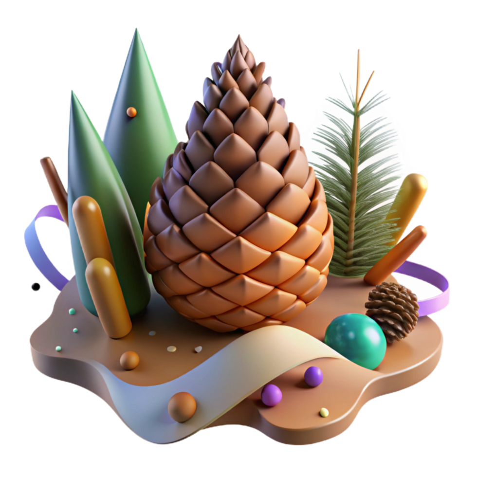 extraordinary creative Pine Cone on Forest Floor Transparent Background high resolution png