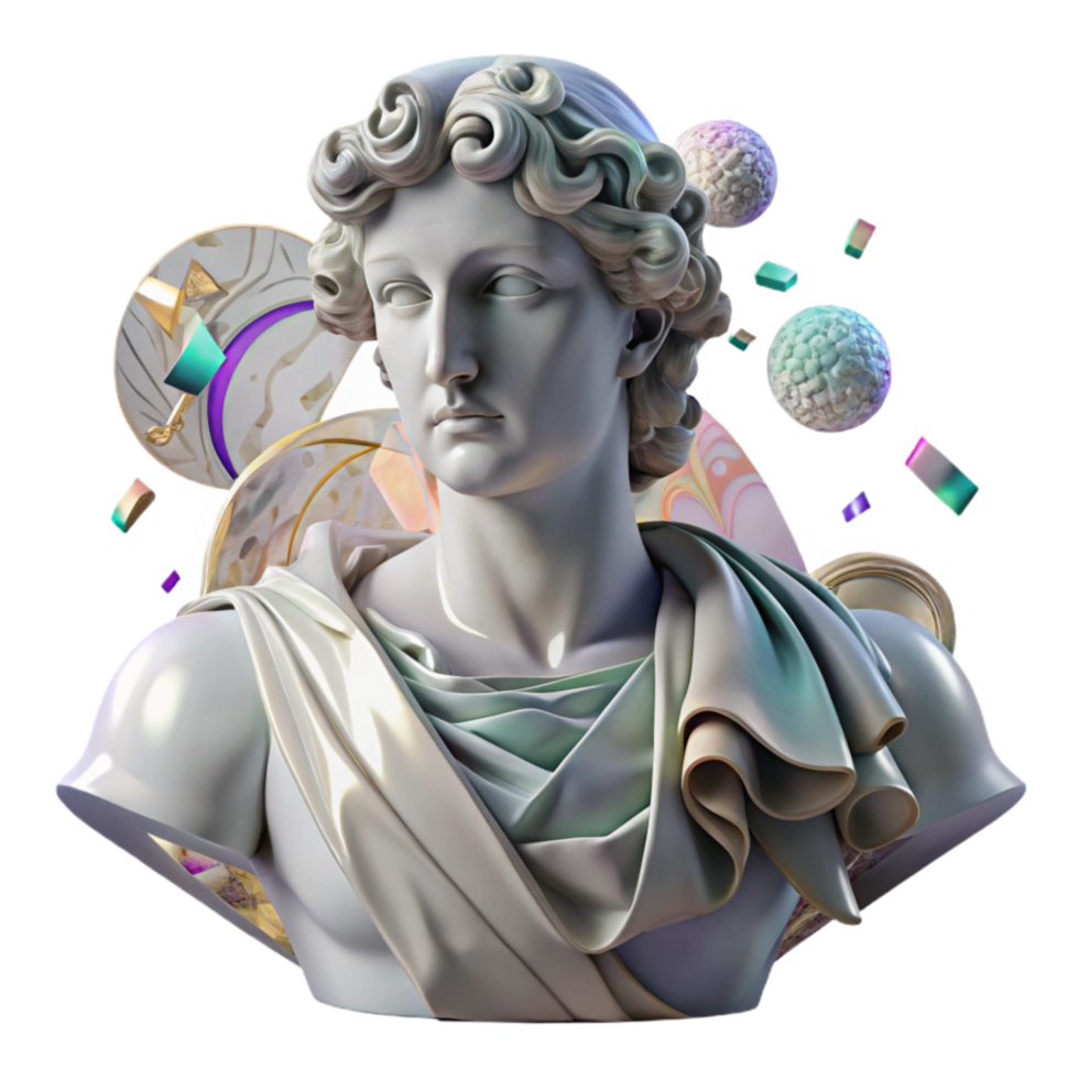 wonderful abstract Historical Statue Transparent Background with Marble Finish original png