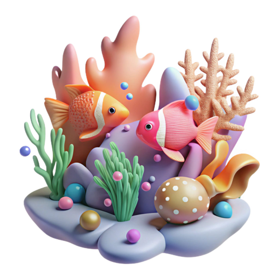 elegant contemporary Isolated Coral Reef Tropical Fish Silhouette detailed png