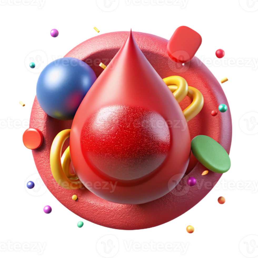 magnificent artistic Red Blood Cell Icon Isolated Element detailed png