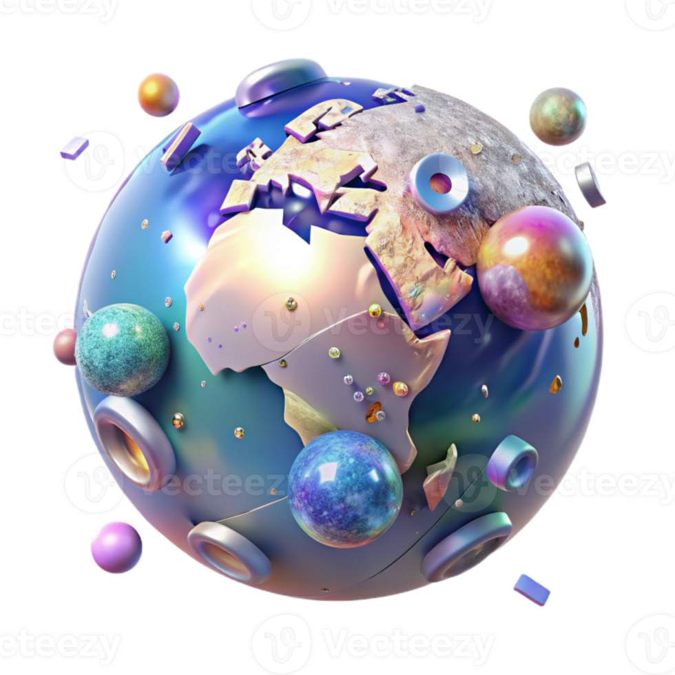 stunning classic Hologram Projection of Globe Transparent Background professional png