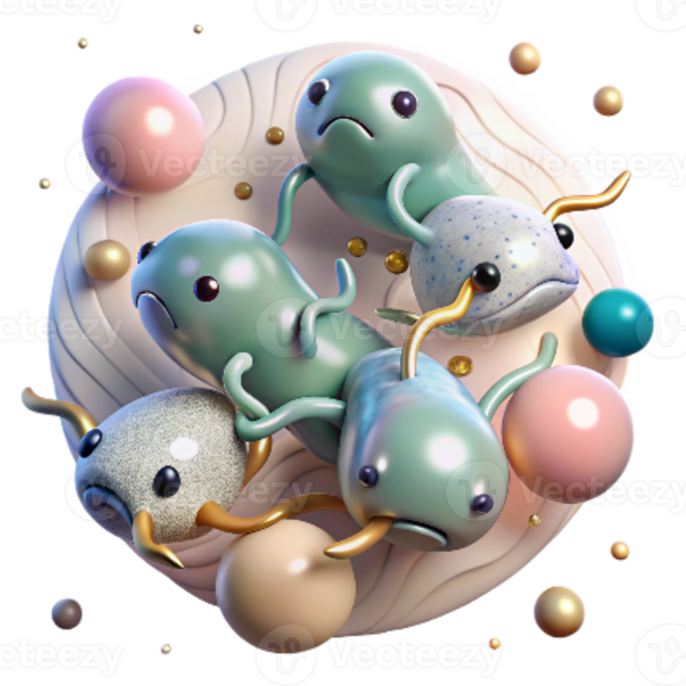 extraordinary artistic Group of Tadpoles Cutout Transparent Background professional png