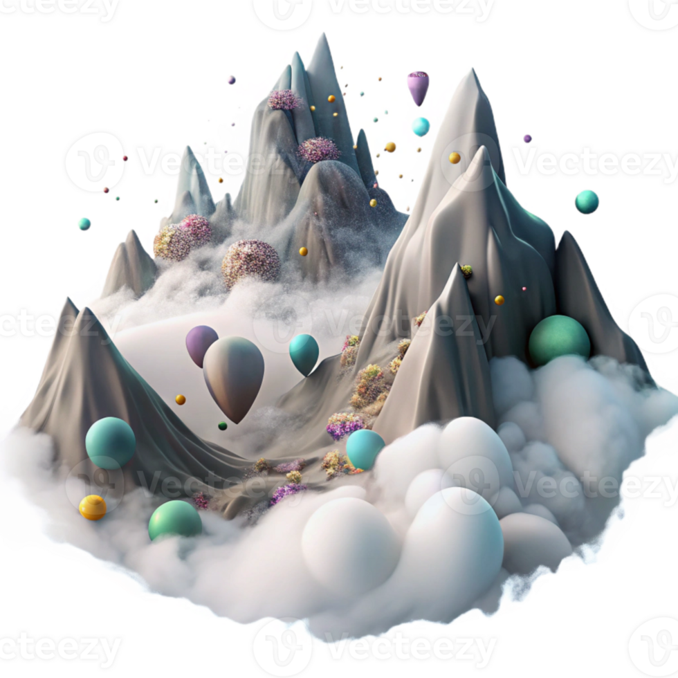 stunning classic Mountain Range with Fog and Mist Cutout with Mysterious Atmosphere premium png