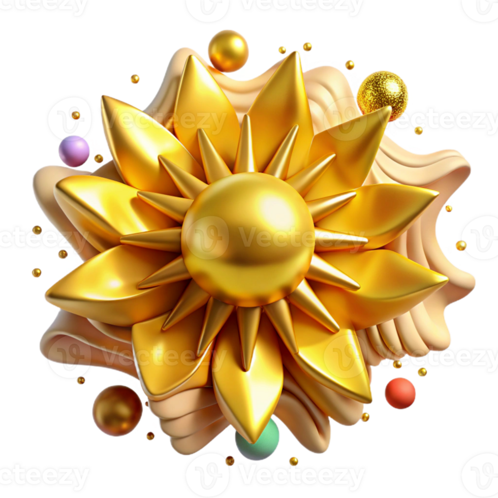 vibrant abstract Golden Yellow Sunbeam Cutout exclusive png