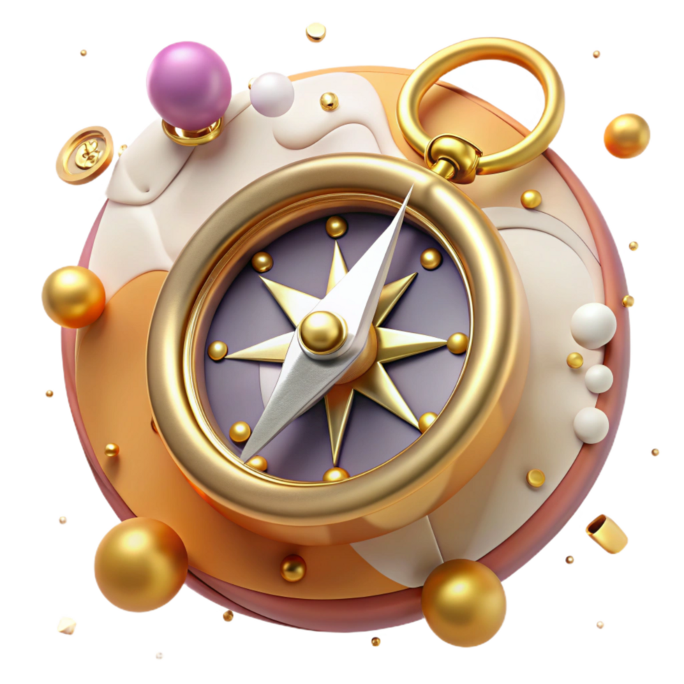 wonderful modern Navigation Compass Gold Accents Isolated Element high resolution png