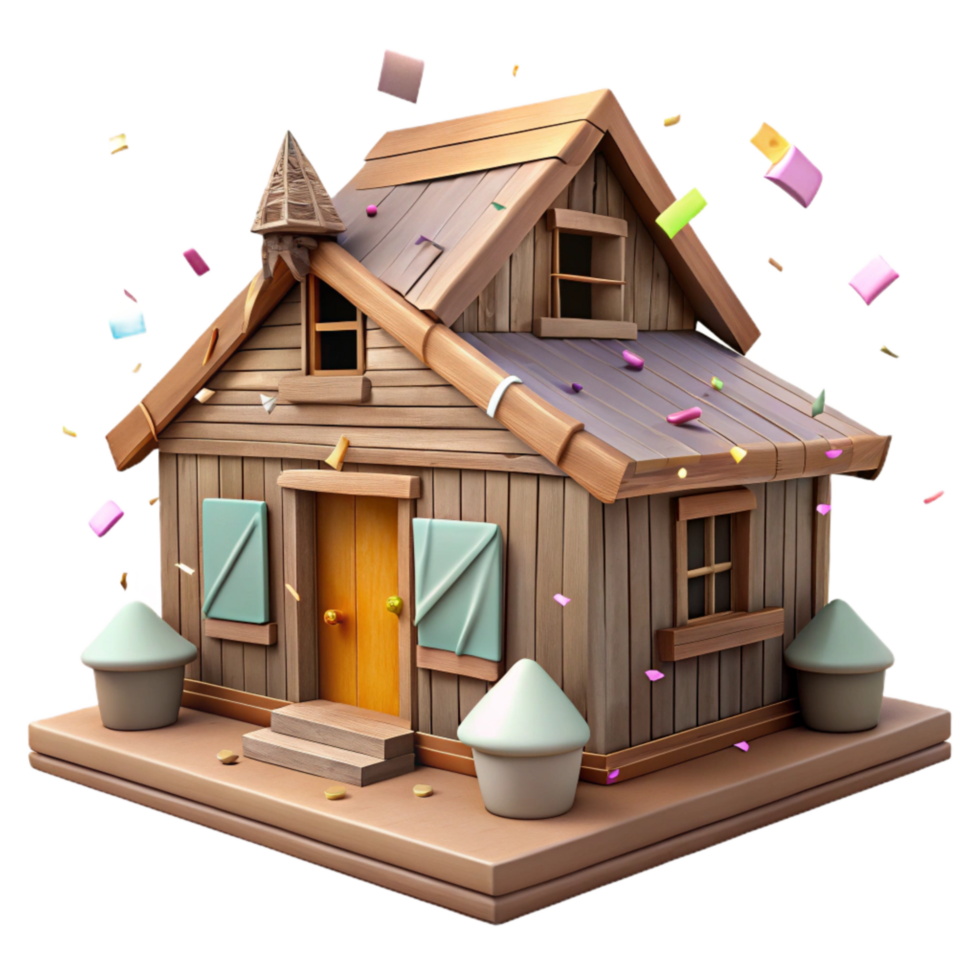 magnificent vintage Historical Farmhouse Isolated with Rustic Wood Texture Transparent Background high resolution png