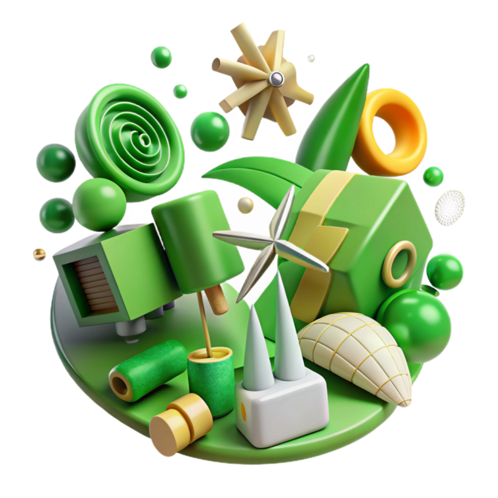 wonderful modern Green Energy Symbols Collection Transparent Background authentic png