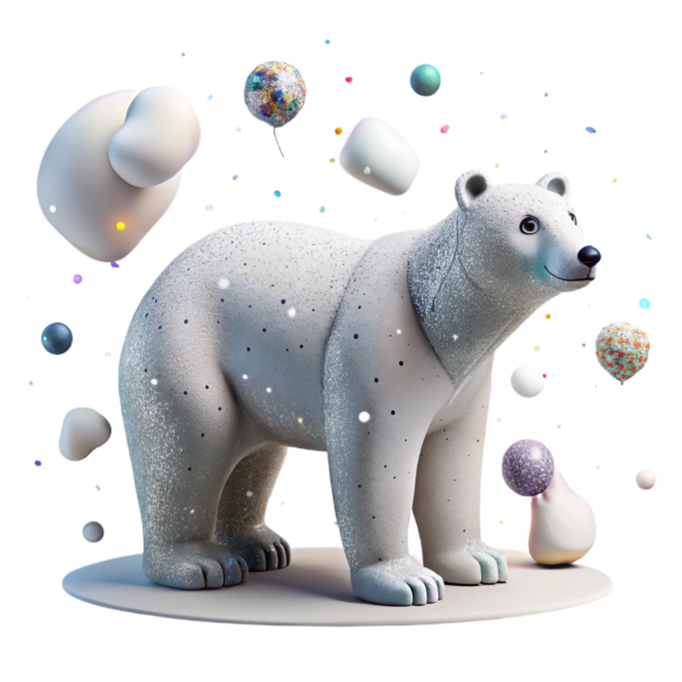 wonderful classic Polar Bear Silhouette Against White Sky Cutout high resolution png
