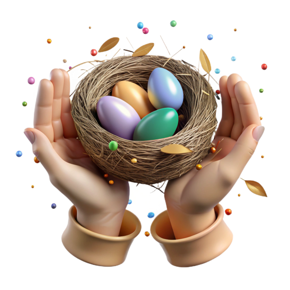 extraordinary abstract Hands Protecting Bird Nest Transparent Background original png