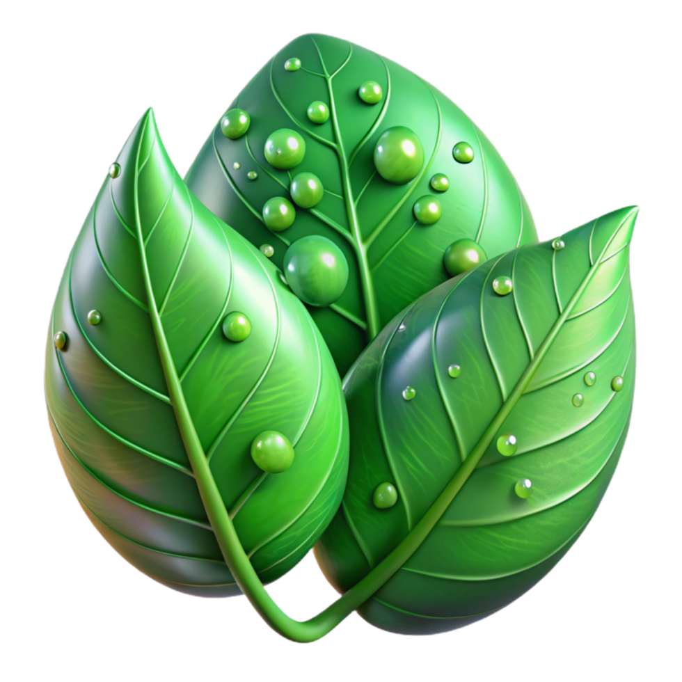 magnificent rustic Green Leaves Close Up Dew Drops Transparent Cutout premium png