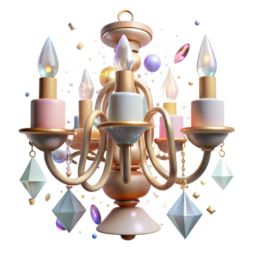 stunning classic Historical Chandelier Transparent Background with Crystal Pendants original png