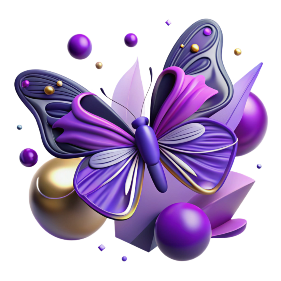stunning abstract Purple Butterfly Cutout with Open Wings exclusive png