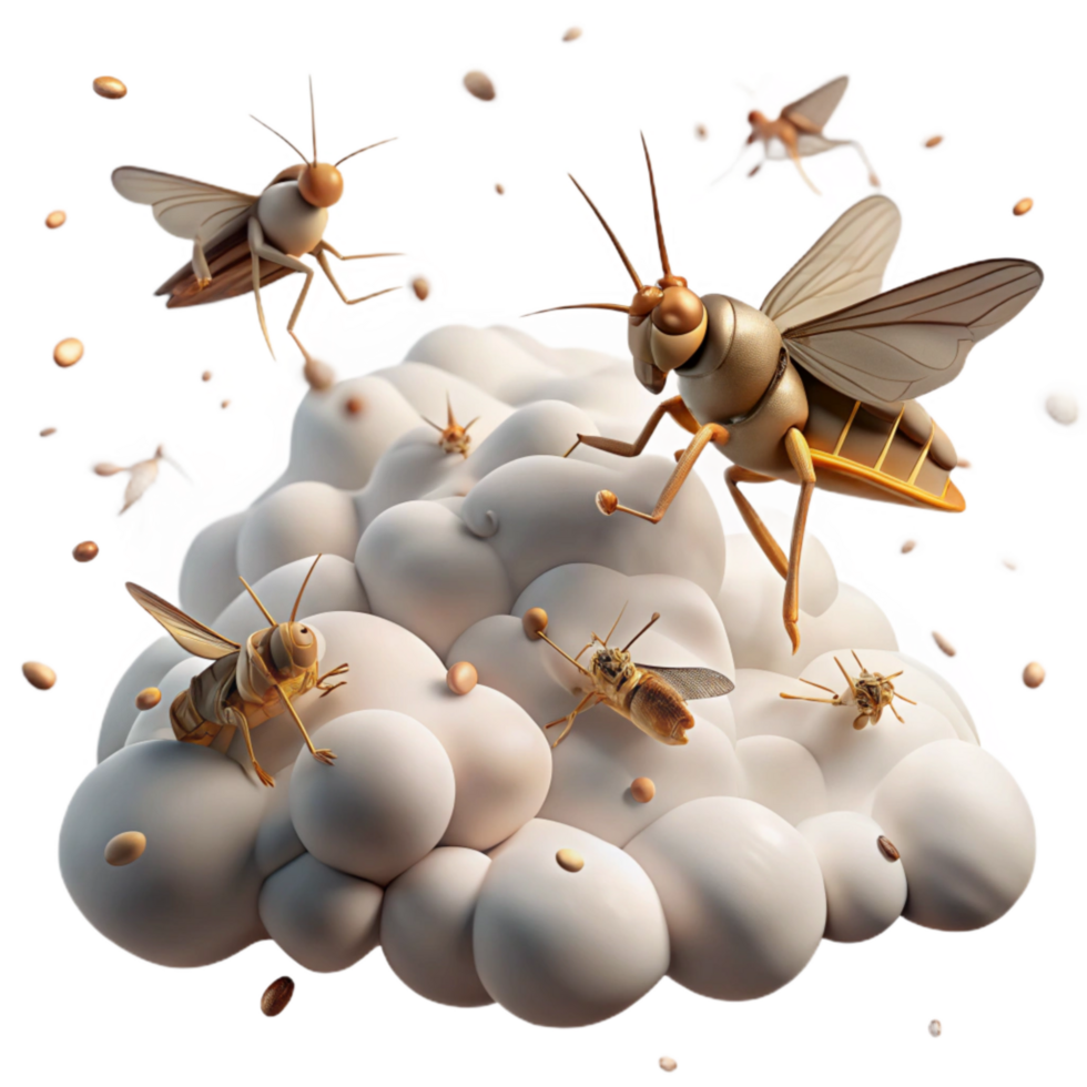 elegant traditional Locust Swarm Migration Isolated Dense Cloud Detail Transparent Background genuine png