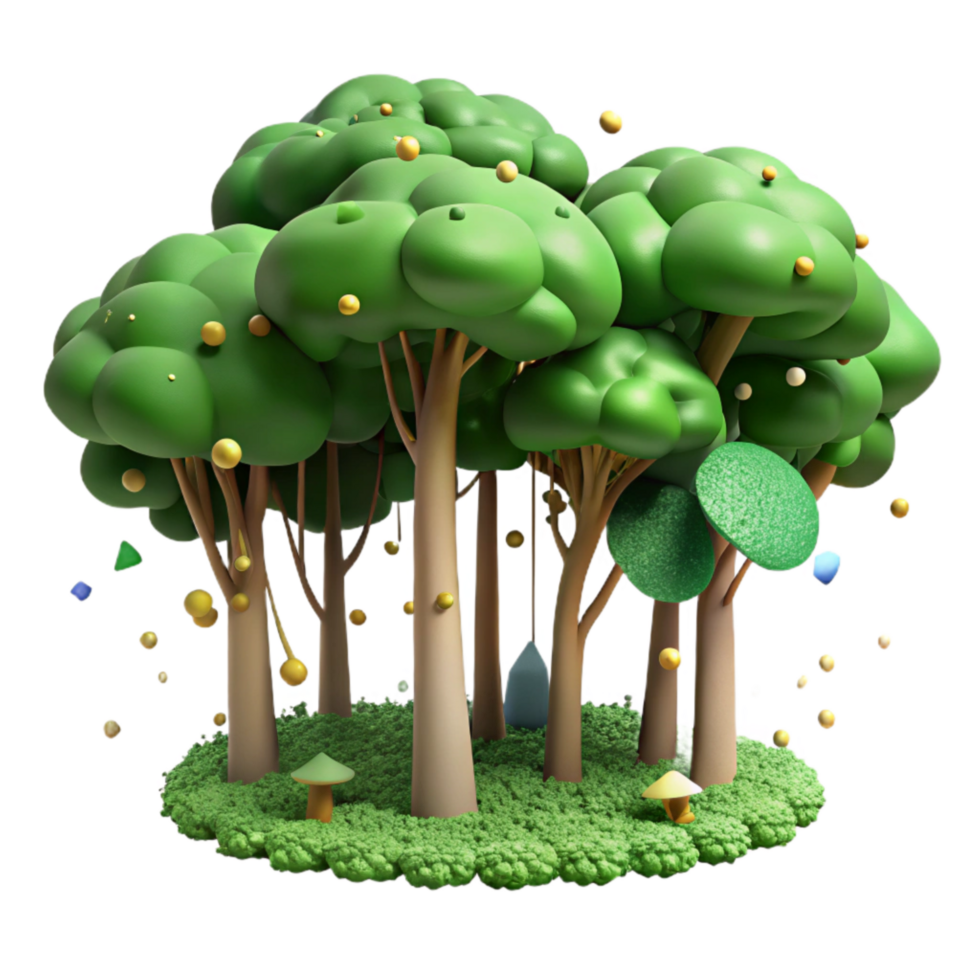 serene traditional Green Forest Canopy Aerial View Isolated high resolution png