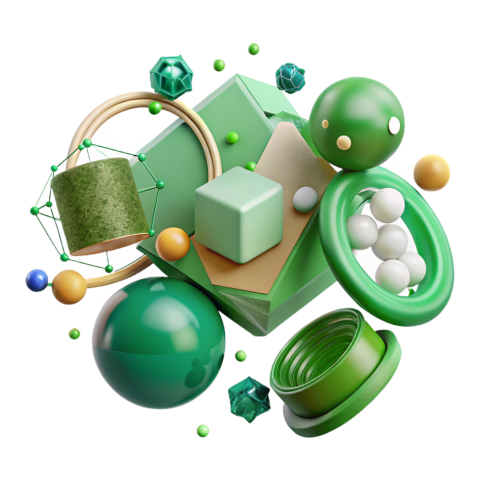 serene classic Green Technology Innovation Diagram Transparent Background high resolution png