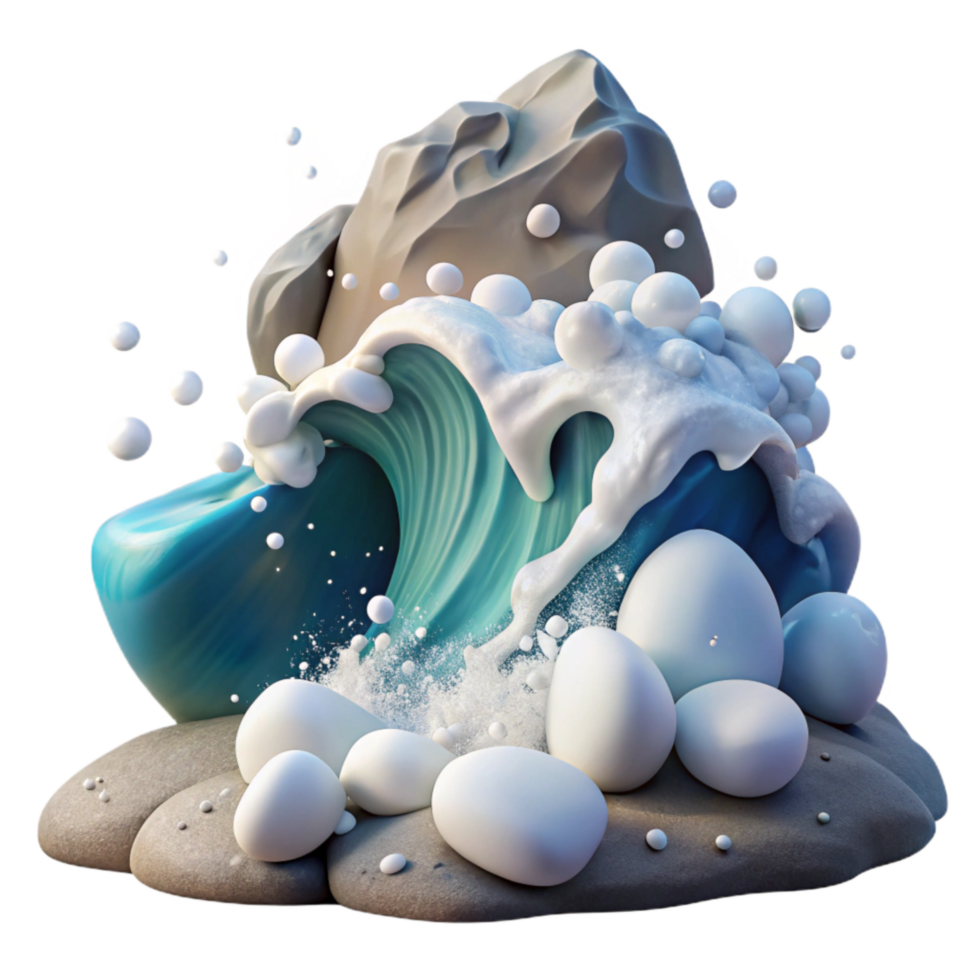 beautiful creative Ocean Waves Crashing on Shore Dynamic Angle Cutout exclusive png