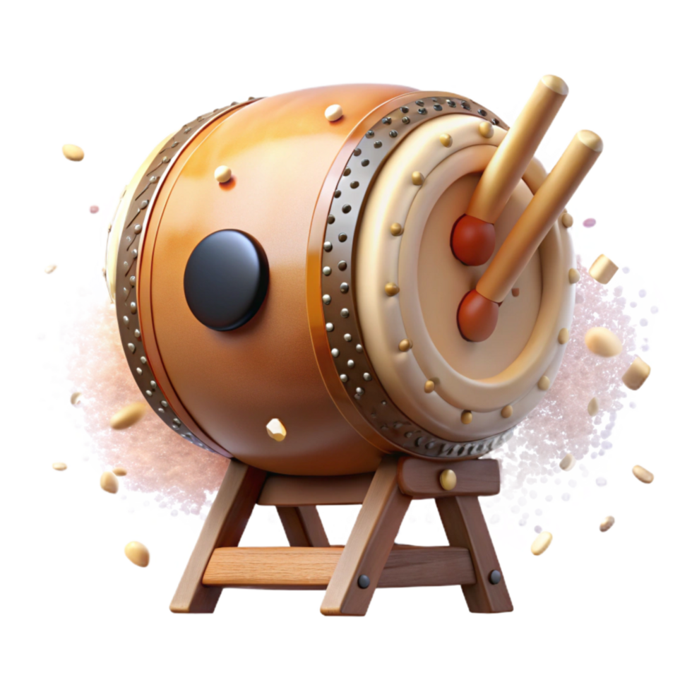 beautiful abstract Japanese Taiko Drum Powerful Strike Transparent Element exclusive png