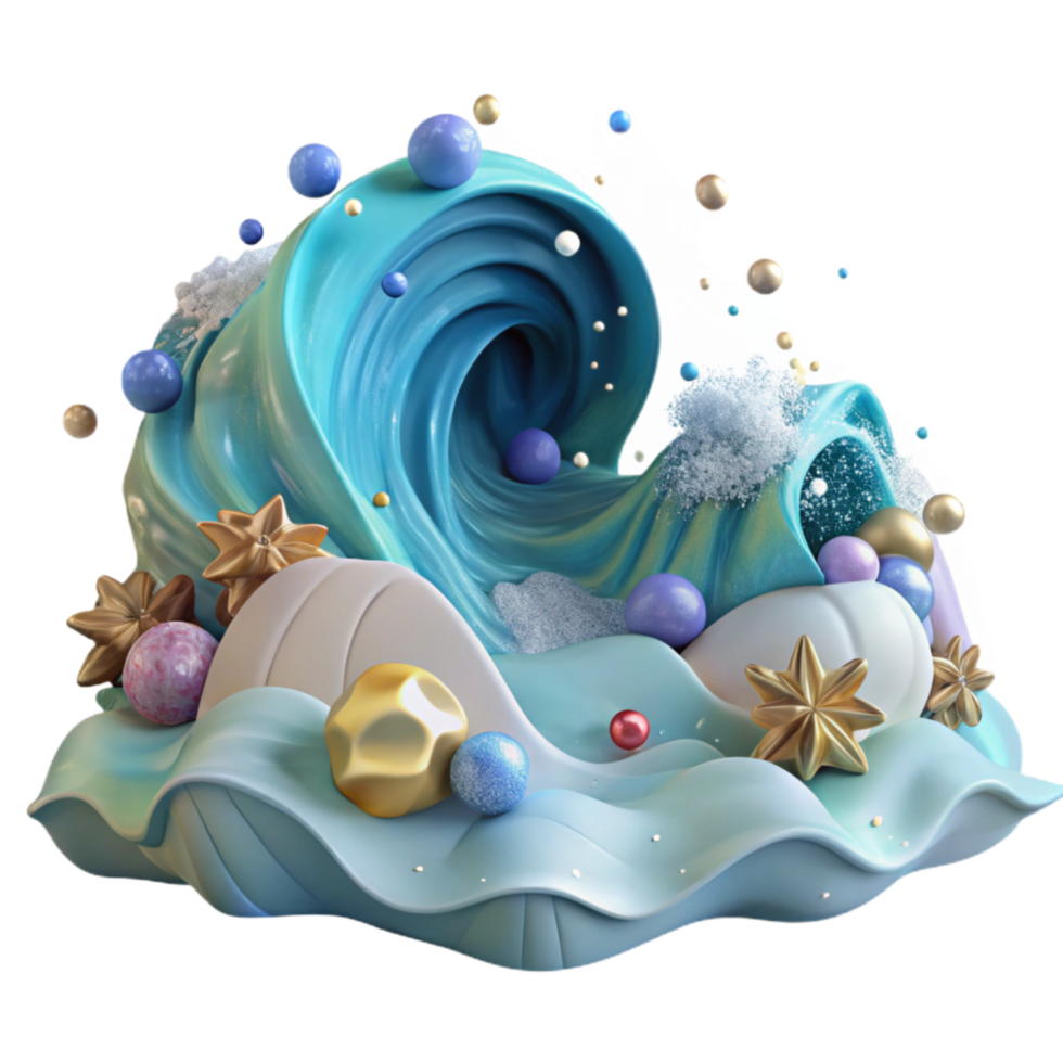 dramatic creative Ocean Waves Crashing on Shore Dynamic Angle Cutout high quality png