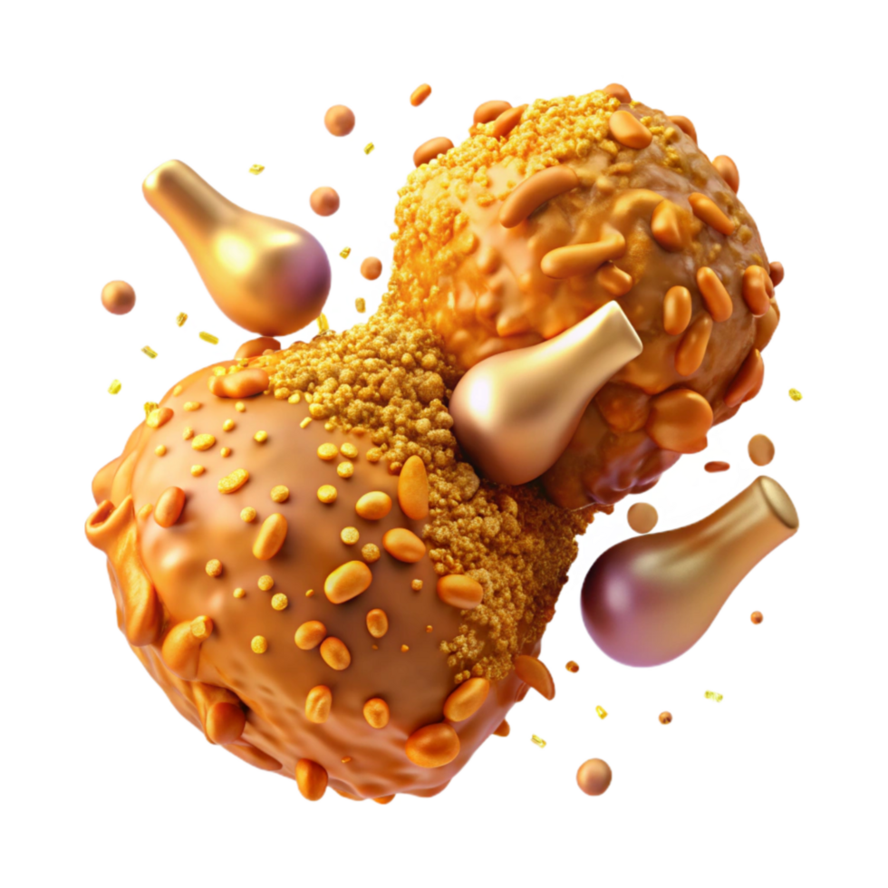serene abstract Golden Brown Crispy Fried Chicken Isolated png