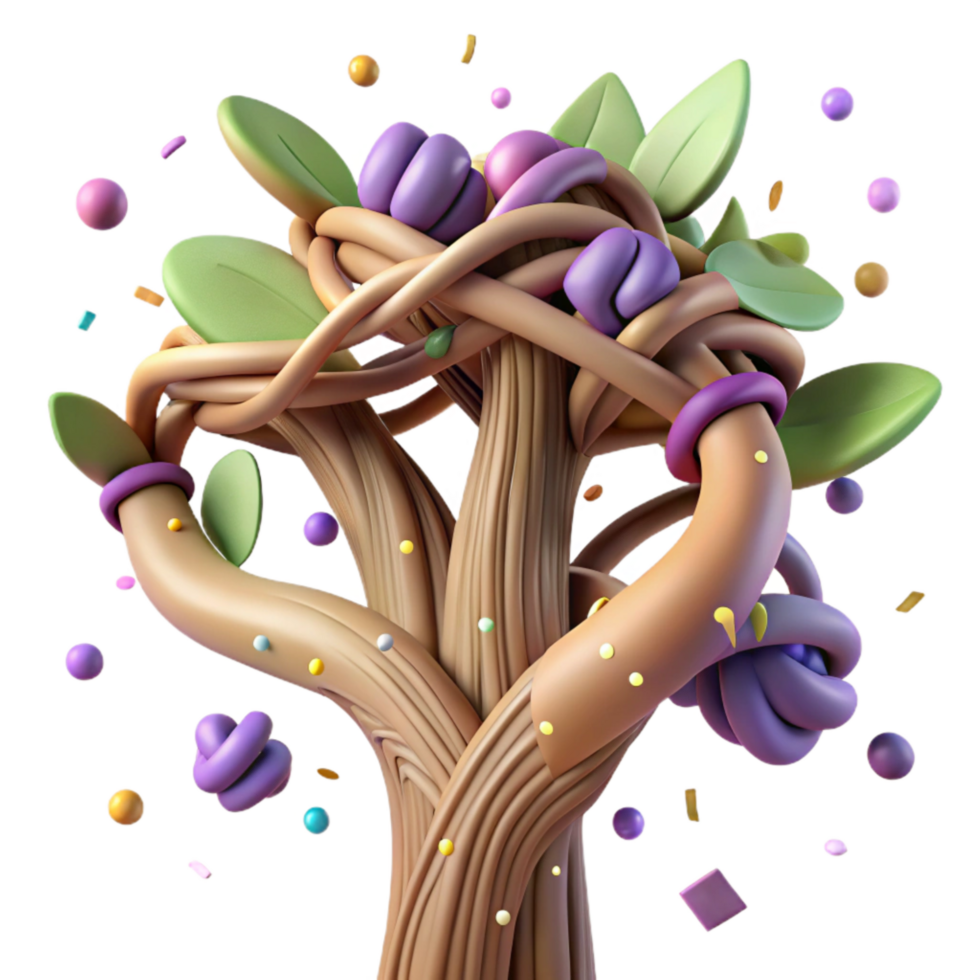 dramatic artistic Invasive Vine Wrapping Around Tree Close Up Transparent Background genuine png