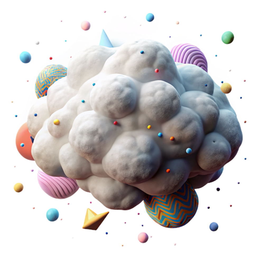 vibrant rustic Puffy Cloud with Realistic Lighting Effects high quality png