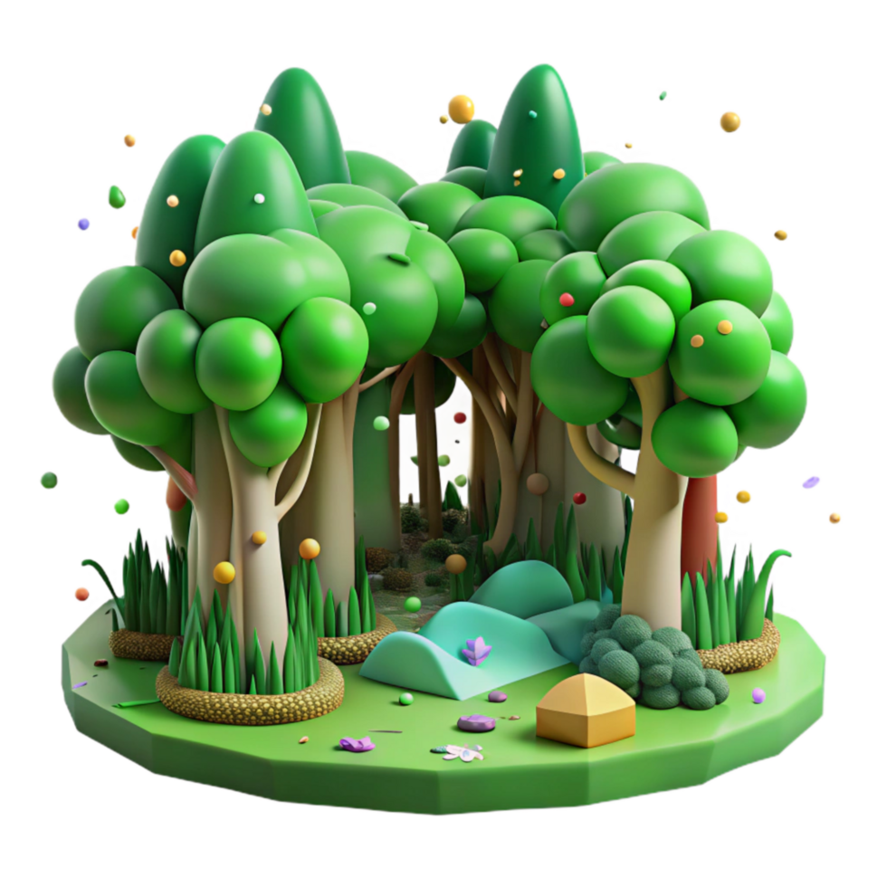 extraordinary minimalist Green Forest Before Deforestation Transparent Background high quality png