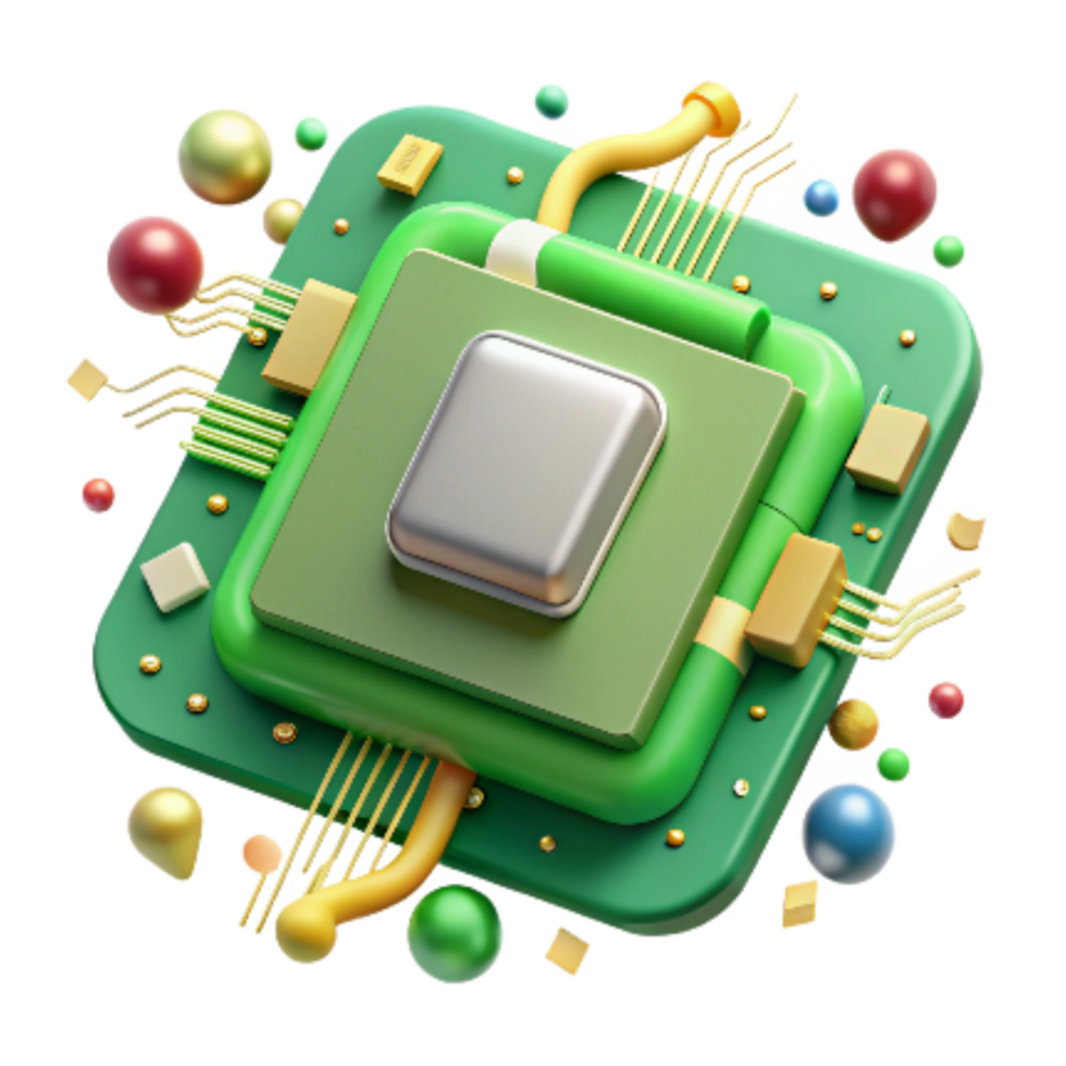 wonderful artistic Green Technology Circuit Board Transparent Background high quality png