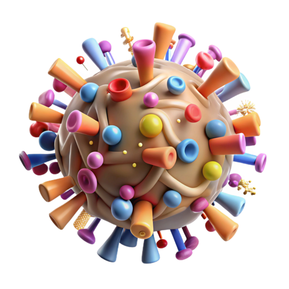 impressive vintage Rabies Virus Diagram Detailed View Transparent Background exclusive png