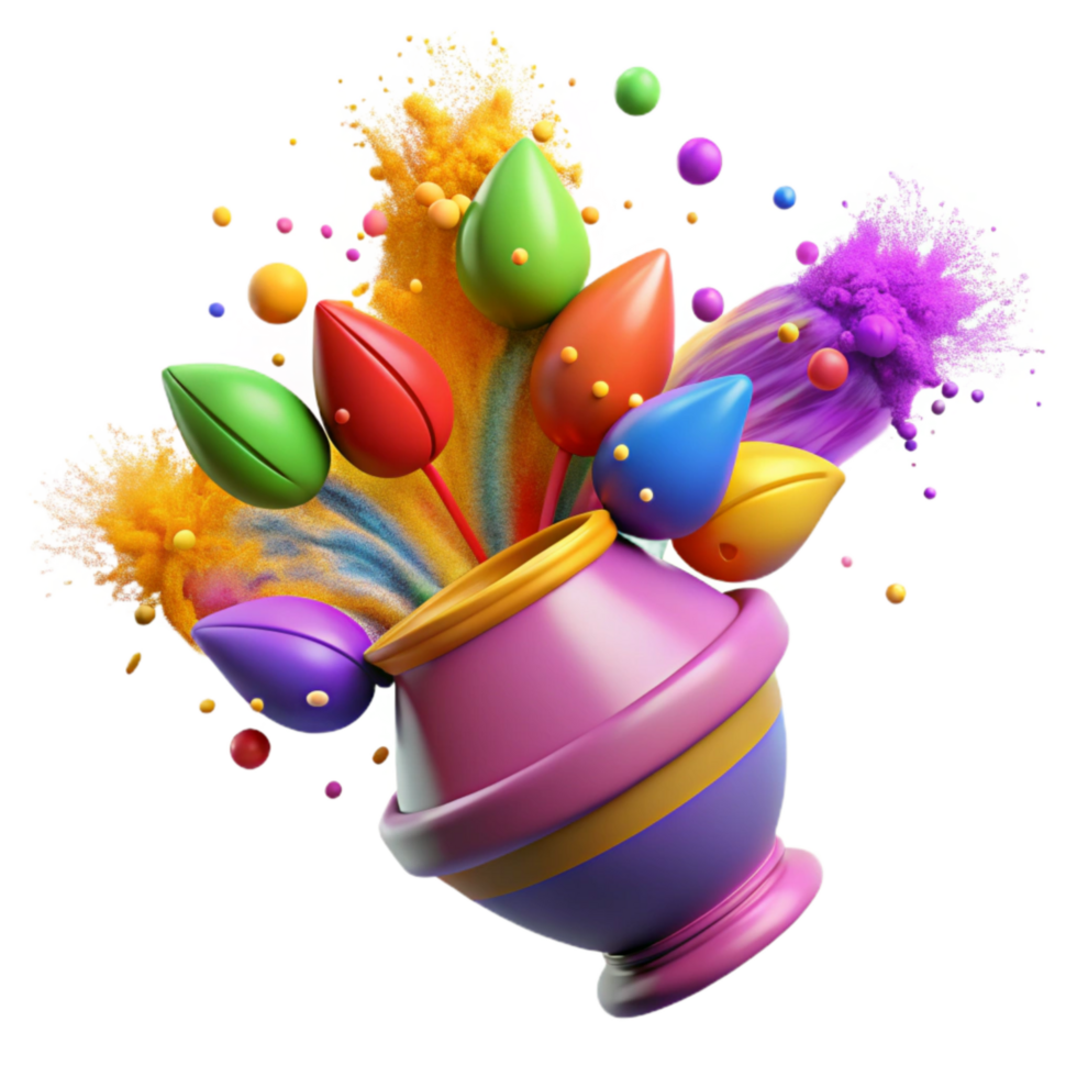 serene traditional Indian Holi Powder Colorful Explosion Isolated Transparent Background original png