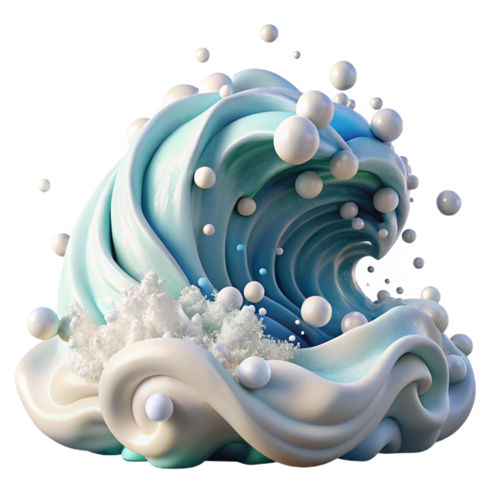 impressive abstract Ocean Waves Crashing with White Foam Isolated authentic png