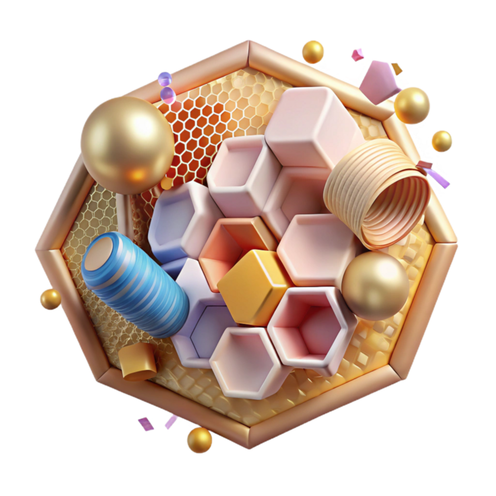 wonderful minimalist Honeycomb Texture Close Up Transparent Background professional png