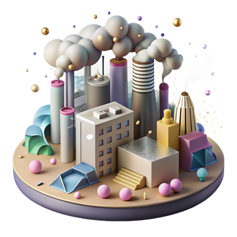 vibrant abstract Polluted Air Illustration Smoggy Cityscape Cutout original png