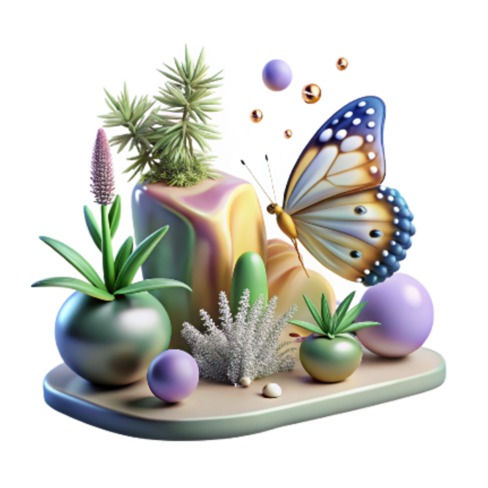 stunning modern Integrated Weed Management and Wildlife Isolated Butterfly on Weed premium png
