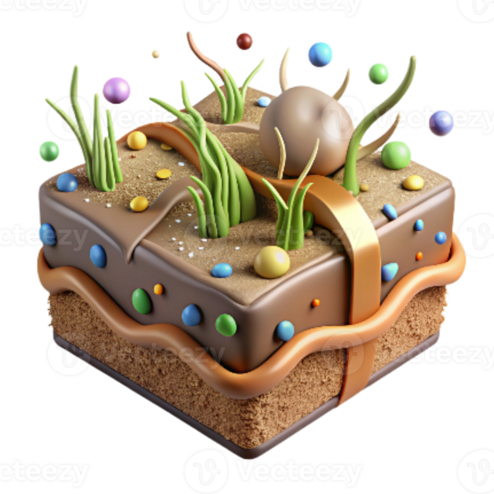 impressive classic Healthy Soil and Roots Cutout Cross Section View original png