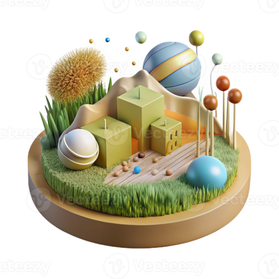 extraordinary rustic Grassland Ecosystem Infographic Cutout with Data Visualization high quality png
